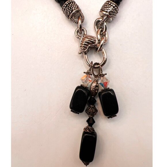 Black Beaded Necklace & Bracelet Set.  C3 - Picture 10 of 14